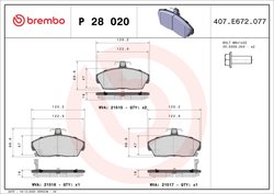 Set placute frana Brembo P 28 020