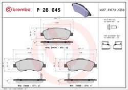 Set placute frana Brembo P 28 045