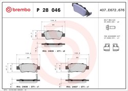 Set placute frana Brembo P 28 046
