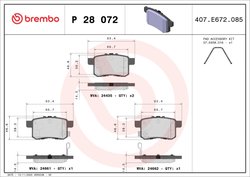 Set placute frana Brembo P 28 072
