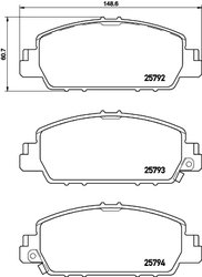 SET PLACUTE FRANA BREMBO P 28 077 - Compatibil cu HONDA, HONDA (DONGFENG), HONDA (GAC)