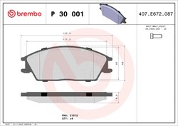 Set placute frana Brembo P 30 001