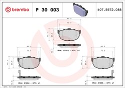 SET PLACUTE FRANA BREMBO P 30 003 - Compatibil cu FORD AUSTRALIA, HYUNDAI, HYUNDAI (BEIJING), JAC, KIA, KIA (DYK), NISSAN