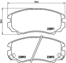 SET PLACUTE FRANA BREMBO P 30 018 - Compatibil cu CHANGAN, CHEVROLET (SGM), EXEED (CHERY), FENGON, HORKI (DYK), HYUNDAI, HYUNDAI
