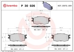 Set placute frana Brembo P 30 026