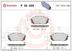 Set placute frana Brembo P 30 039