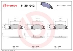 Set placute frana Brembo P 30 042