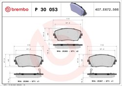 Set placute frana Brembo P 30 053