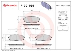 Set placute frana Brembo P 30 086