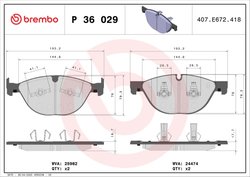 Set placute frana Brembo P 36 029