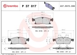 Set placute frana Brembo P 37 017
