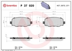 Set placute frana Brembo P 37 020