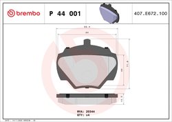 Set placute frana Brembo P 44 001
