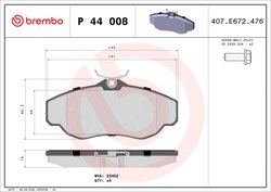 SET PLACUTE FRANA BREMBO P 44 008 - Compatibil cu LAND ROVER