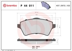Set placute frana Brembo P 44 011