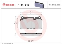 Set placute frana Brembo P 44 018