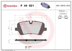 Set placute frana Brembo P 44 021
