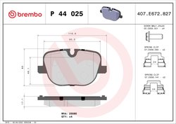 SET PLACUTE FRANA BREMBO P 44 025 - Compatibil cu LAND ROVER