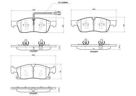 Set placute frana Brembo P 48 001