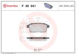 Set placute frana Brembo P 49 041