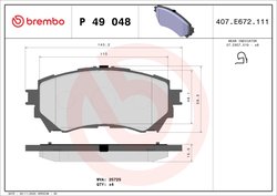 Set placute frana Brembo P 49 048