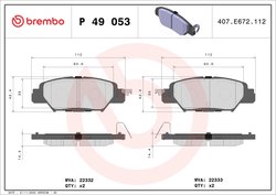 Set placute frana Brembo P 49 053