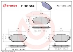 Set placute frana Brembo P 49 065