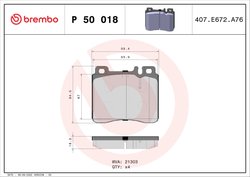 Set placute frana Brembo P 50 018