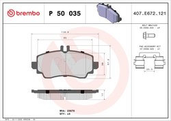 Set placute frana Brembo P 50 035