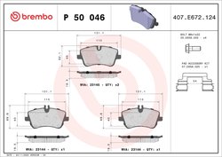 SET PLACUTE FRANA BREMBO P 50 046 - Compatibil cu MERCEDES-BENZ