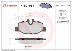 SET PLACUTE FRANA BREMBO P 50 051 - Compatibil cu MERCEDES-BENZ, MERCEDES-BENZ (FJDA)