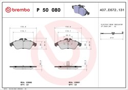Set placute frana Brembo P 50 080