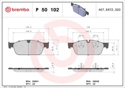 Set placute frana Brembo P 50 102