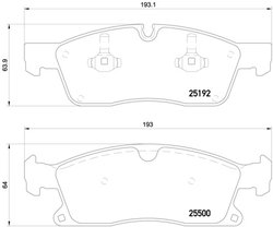 SET PLACUTE FRANA BREMBO P 50 109 - Compatibil cu BRABUS, MERCEDES-BENZ