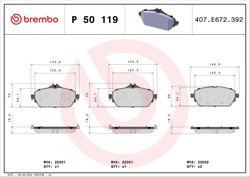 Set placute frana Brembo P 50 119