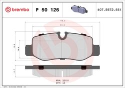 Set placute frana Brembo P 50 126