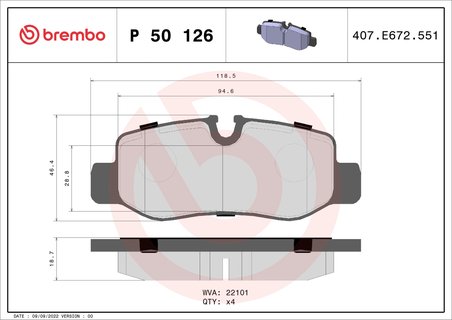 Set placute frana Brembo P 50 126