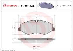SET PLACUTE FRANA BREMBO P 50 129 - Compatibil cu MERCEDES-BENZ, MERCEDES-BENZ (FJDA)