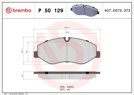 SET PLACUTE FRANA BREMBO P 50 129 - Compatibil cu MERCEDES-BENZ, MERCEDES-BENZ (FJDA)