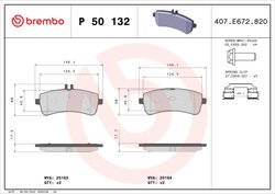 Set placute frana Brembo P 50 132