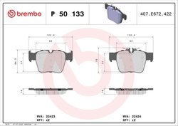 Set placute frana Brembo P 50 133