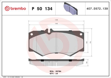 Set placute frana Brembo P 50 134
