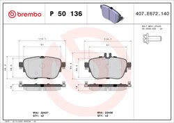 Set placute frana Brembo P 50 136