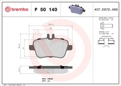 SET PLACUTE FRANA BREMBO P 50 140 - Compatibil cu INFINITI, MERCEDES-BENZ, MERCEDES-BENZ (BBDC)
