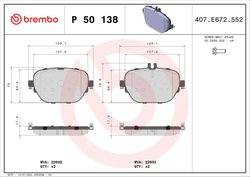 SET PLACUTE FRANA BREMBO P 50 138 - Compatibil cu MERCEDES-BENZ, MERCEDES-BENZ (BBDC)
