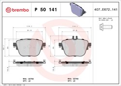 Set placute frana Brembo P 50 141