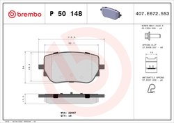SET PLACUTE FRANA BREMBO P 50 148 - Compatibil cu MERCEDES-BENZ, MERCEDES-BENZ (BBDC)
