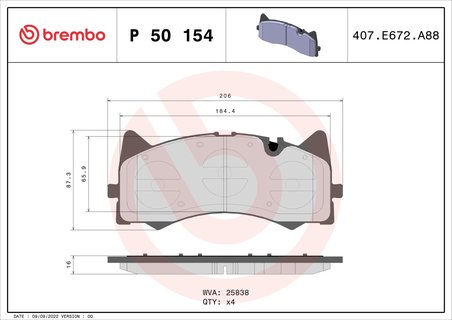 SET PLACUTE FRANA BREMBO P 50 154 - Compatibil cu MERCEDES-BENZ