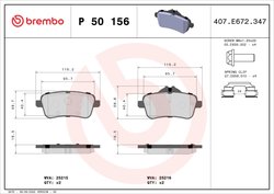 SET PLACUTE FRANA BREMBO P 50 156 - Compatibil cu MERCEDES-BENZ