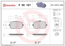Set placute frana Brembo P 50 157